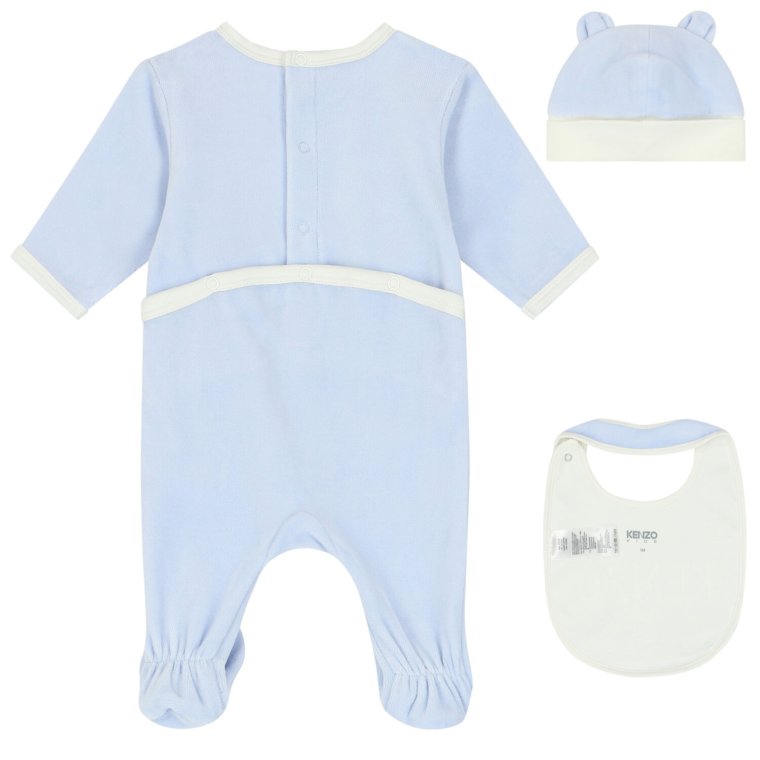 Baby Boys Blue Logo & Animals Babygrows Gift Set, 1, hi-res